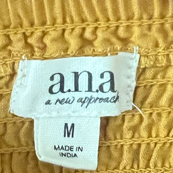a.n.a. A New Approach Gold Button Up Linen Midi Blend Dress Size Medium NWT - Picture 7 of 11